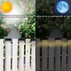 4X Black Solar Step Light 200MAH Battery Waterproof IP65 Smart Light Control Outdoor Fence Light 1.2V 0.2W Warm White Light