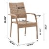 Manhattan Comfort Genoa Patio Dining Armchair in Nature Tan Weave