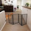 Pet Gate â€“ Dog Gate for Doorways, Stairs or House â€“ Freestanding, Folding , Dark Brown,Arc Wooden