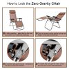 3 PCS Zero Gravity Chair Patio Chaise Folding Lounge Table Chair Sets