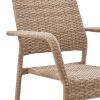 Manhattan Comfort Genoa Patio Dining Armchair in Nature Tan Weave