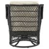 Manhattan Comfort Fruttuo Swivel Steel Rattan 3-Piece Patio Conversation Set with Cushions in Cream