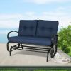 Outdoor Patio Glider Bench Loveseat Outdoor Cushioned 2 Person Rocking Seating Patio Swing Chair