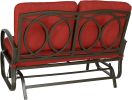 Patio Swing Glider Bench Outdoor Cushioed 2 Person Rocking Chair Garden Loveseat, Brick Red