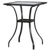 Outdoor Patio PE Wicker 5-Piece Counter Height Dining Table Set with Umbrella Hole and 4 Foldable Chairs