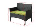 Patio outdoor rattan furniture -4 piece loveseat +2 armchair+coffie table for garden 4 PC Garden Patio Furniture