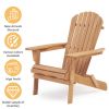 Wooden Outdoor Folding Chair Set of 2 Wood Lounge Patio Chair for Garden; Garden; Lawn; Backyard; Deck; Pool Side; Fire Pit; Half Assembled;