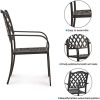 2 Stackable Outdoor Patio Dining Chairs, Rust-Free Cast Aluminum Frame Chair