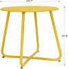 SR Steel Patio Side Table, Weather Resistant Outdoor Round End Table