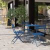 SR Steel Patio Bistro Set, Folding Outdoor Patio Furniture Sets, 3 Piece Patio Set of Foldable Patio Table and Chairs