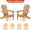 Wooden Outdoor Folding Chair Set of 2 Wood Lounge Patio Chair for Garden; Garden; Lawn; Backyard; Deck; Pool Side; Fire Pit; Half Assembled;