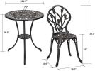 3-Piece Bistro Furniture Set Patio Set with Small Round Table and 2 Chairs, Antique Copper