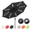 10Ft 3-Tiers 32LEDS Patio Umbrella black