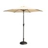 8.8 feet Outdoor Aluminum Patio Umbrella; Patio Umbrella; Market Umbrella with 33 pounds Round Resin Umbrella Base; Push Button Tilt and Crank lift; C