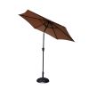 8.8 feet Outdoor Aluminum Patio Umbrella; Patio Umbrella; Market Umbrella with 33 pounds Round Resin Umbrella Base; Push Button Tilt and Crank lift; T