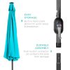 10ft Outdoor Patio Umbrella for Inground Pool Balcony Backyard Blue