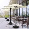 Simple Deluxe 7.5' Patio Outdoor Table Market Yard Umbrella with Push Button Tilt/Crank; 6 Sturdy Ribs for Garden; Deck; Backyard; Pool; 7.5ft; Beige