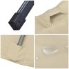 10x6.5ft Aluminum Patio Umbrella w/ 20 LEDs Beige