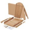 Wooden Outdoor Folding Chair Set of 2 Wood Lounge Patio Chair for Garden; Garden; Lawn; Backyard; Deck; Pool Side; Fire Pit; Half Assembled;