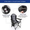 Patio Garden Chair Outdoor Camping Chair Foldable Padded Armchairs,Blue+Grey