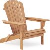 Wooden Outdoor Folding Chair Set of 2 Wood Lounge Patio Chair for Garden; Garden; Lawn; Backyard; Deck; Pool Side; Fire Pit; Half Assembled;