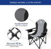 Patio Garden Chair Outdoor Camping Chair Foldable Padded Armchairs,Blue+Grey