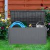 Free shipping 113gal 430L Outdoor Garden Plastic Storage Deck Box Chest Tools Cushions Toys Lockable Seat Waterproof  YJ