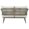 Manhattan Comfort Riviera Rope Wicker 4-Piece 4 Seater Patio Conversation Set with Cushions in Cream