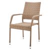 Manhattan Comfort Genoa Patio Dining Armchair in Nature Tan Weave