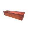 Rectangular Metal Flower Planter Box with Embossed Line Design; Small; Copper