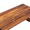 2-Person Rustic Garden Bench; Outdoor Wagon Wheel Porch Bench for Backyard Patio Garden; Brown