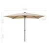 Outdoor Patio Umbrella 10 Ft x 6.5 Ft Rectangular with Crank Weather Resistant UV Protection Water Repellent Durable 6 Sturdy Ribs