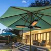 Arttoreal 1500W Foldable Electric Patio Heater Umbrella with 3 Heating Panels; for Pergola Outdoor or Gazabo Parasol