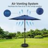 Simple Deluxe 7.5' Patio Outdoor Table Market Yard Umbrella with Push Button Tilt/Crank; 6 Sturdy Ribs for Garden; Deck; Backyard; Pool; 7.5ft; Blue