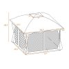 U_STYLE 9.8 Ft. W x 11.8 Ft. D Patio Outdoor Gazebo; Double Roof Soft Canopy Garden Backyard Gazebo with Mosquito Netting Suitable for Lawn; Garden; B