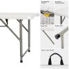 4ft Foldable Lift Patio Plastic Table White