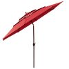 11Ft 3-Tiers Patio Umbrella Red