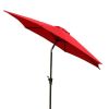 8.8 feet Outdoor Aluminum Patio Umbrella; Patio Umbrella; Market Umbrella with 33 pounds Round Resin Umbrella Base; Push Button Tilt and Crank lift; R