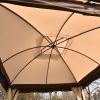 U_STYLE 9.8 Ft. W x 11.8 Ft. D Patio Outdoor Gazebo; Double Roof Soft Canopy Garden Backyard Gazebo with Mosquito Netting Suitable for Lawn; Garden; B