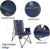 Outdoor Camping Chair Adjustable 3 Position Reclining Lounge Chairs for Patio Garden