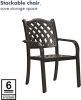 2 Stackable Outdoor Patio Dining Chairs, Rust-Free Cast Aluminum Frame Chair