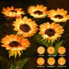 Outdoor Solar Garden Stake Lights; Upgraded LED Solar Powered Light with 20 LED Sunflower;  Waterproof Solar Decorative Lights for Garden;  Patio;  Ba