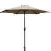 8.8 feet Outdoor Aluminum Patio Umbrella; Patio Umbrella; Market Umbrella with 33 pounds Round Resin Umbrella Base; Push Button Tilt and Crank lift; G