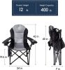 Patio Garden Chair Outdoor Camping Chair Foldable Padded Armchairs,Blue+Grey