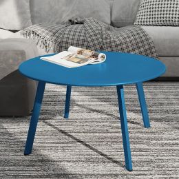 Round Coffee Table Patio Side Table (Color: Blue)