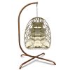 Swing Egg Chair  Stand Indoor Outdoor Wicker Rattan Patio Basket Hanging Chair with C Type bracket