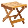 Folding Bamboo Step Stool for Shower, Leg Shaving and Foot Rest, Fully Assembled Wooden Spa Bath Chair for Adults Kids Disabled Women Elderly