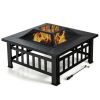 Outddor Patio Garden Beach Camping Bonfire Party Fire Pit With BBQ Grill