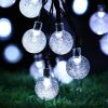 2 Pack 60 LED 36 FT Each;  Crystal Globe Lights with 8 Lighting Modes;  Solar Powered Patio Lights for Garden Yard Porch Wedding Party Decor; Solar St