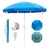 7ft Beach Umbrella with Sand Anchor;  Push Button Tilt and Carry Bag;  UV 50+ Protection Windproof Portable Patio Umbrella for Garden Beach Outdoor